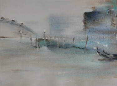 Peinture intitulée "Venise et Brouillard" par Brigitte Chevalier, Œuvre d'art originale, Aquarelle
