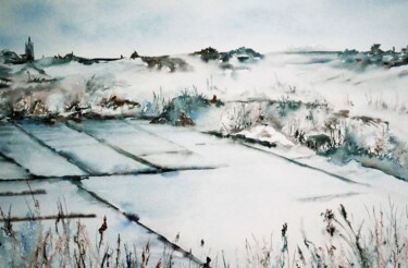 Painting titled "Marais de Guérande" by Brigitte Chevalier, Original Artwork, Watercolor