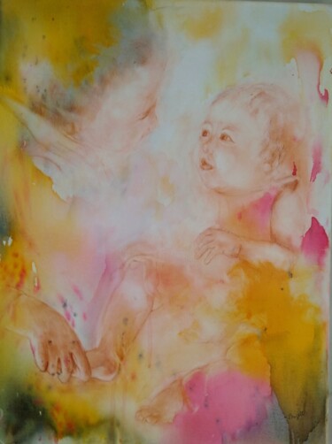 Peinture intitulée "migration 4" par Brigitte Chevalier, Œuvre d'art originale, Aquarelle