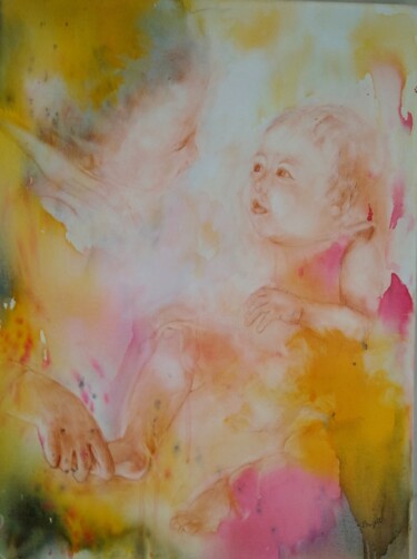 Painting titled "migration 4" by Brigitte Chevalier, Original Artwork, Watercolor