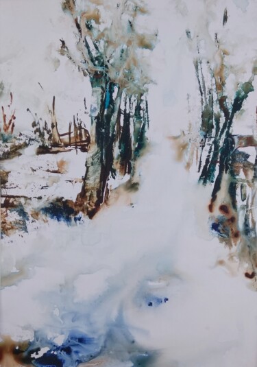 Peinture intitulée "Evasion" par Brigitte Chevalier, Œuvre d'art originale, Aquarelle