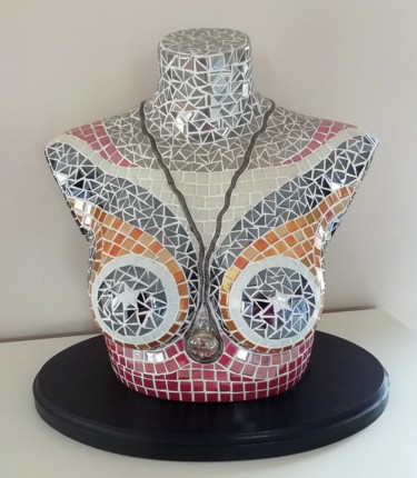 Sculpture intitulée "buste bijou" par Brigitte Coleau, Œuvre d'art originale, Mosaïque