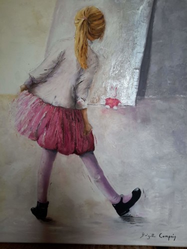 Pintura intitulada "Huile sur toile" por Brigitte Compain, Obras de arte originais, Óleo