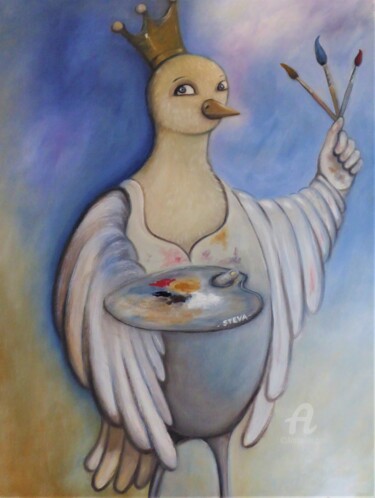 Pintura titulada "La force des pincea…" por Brigitte Conan (Steva), Obra de arte original, Oleo Montado en Bastidor de camil…