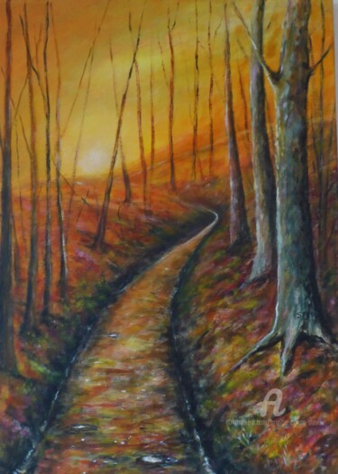 Картина под названием "Un chemin vers la l…" - Brigitte Conan (Steva), Подлинное произведение искусства, Акрил Установлен на…