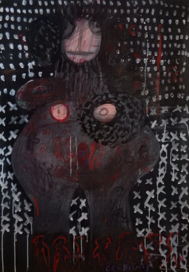 Desenho intitulada "Vénus mama" por Brigitte Derbigny, Obras de arte originais, Acrílico