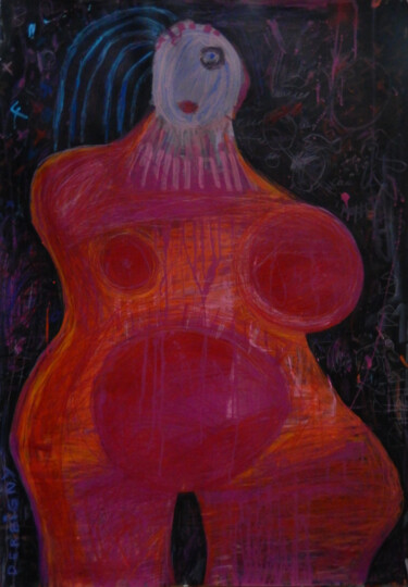 Vénus aux cheveux bleus Dessin intitulée "Vénus aux cheveux b…" par Brigitte Derbigny, Œuvre d'art originale, Acrylique