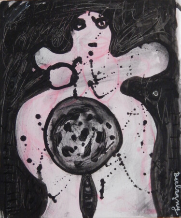 Картина под названием "Melinda" - Brigitte Derbigny, Подлинное произведение искусства, Акрил Установлен на Деревянная рама д…