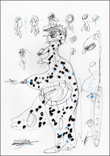 Desenho intitulada "Vénus tachetée" por Brigitte Derbigny, Obras de arte originais, Acrílico