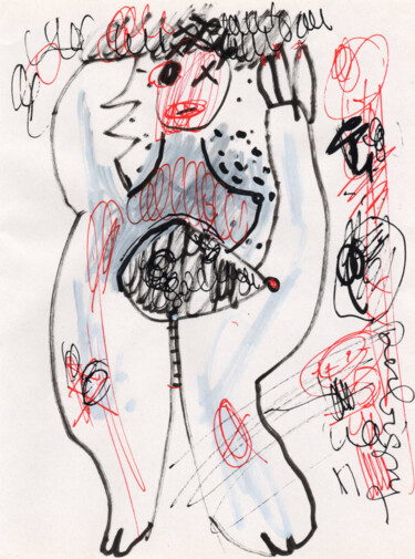 Dibujo titulada "Vénus ébouriffée" por Brigitte Derbigny, Obra de arte original, Acrílico