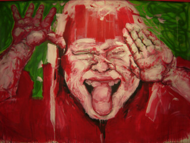 Peinture intitulée "La grimace" par Brigitte Derbigny, Œuvre d'art originale, Acrylique
