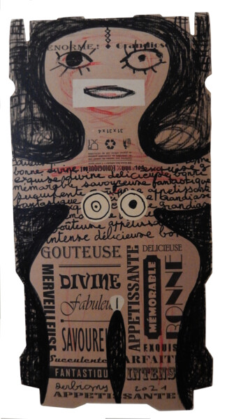 Peinture intitulée "Vénus pizza n° 3" par Brigitte Derbigny, Œuvre d'art originale, Acrylique