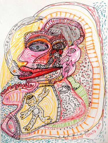 Dibujo titulada "Mamographie" por Brigitte Derbigny, Obra de arte original, Acrílico