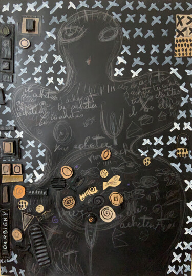 Σχέδιο με τίτλο "Vénus carton n°2" από Brigitte Derbigny, Αυθεντικά έργα τέχνης, Ακρυλικό