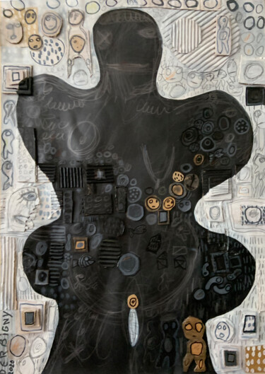 Рисунок под названием "vénus carton n° 3" - Brigitte Derbigny, Подлинное произведение искусства, Акрил