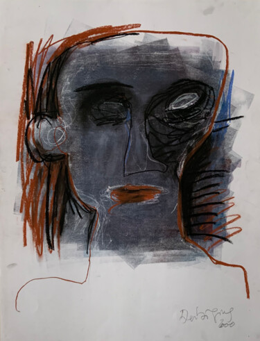 Drawing titled "portrait n°5" by Brigitte Derbigny, Original Artwork, Ink