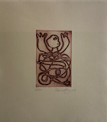 "Vénus labyrinthe" başlıklı Baskıresim Brigitte Derbigny tarafından, Orijinal sanat, Oyma baskı 