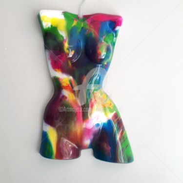 Sculpture intitulée "Buste cintre peint" par Brigitte Dravet, Œuvre d'art originale, Plastique