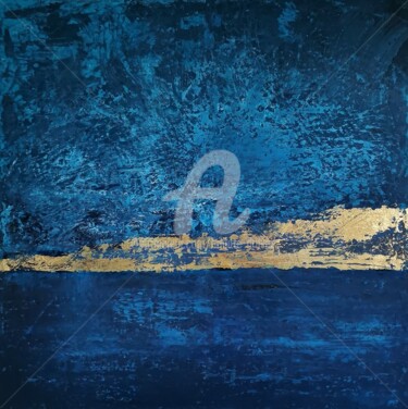 Painting titled "Blue night" by Brigitte Dravet, Original Artwork, Acrylic Mounted on Wood Stretcher frame