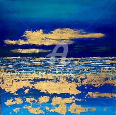 Peinture intitulée "L'or de la mer" par Brigitte Dravet, Œuvre d'art originale, Acrylique Monté sur Châssis en bois