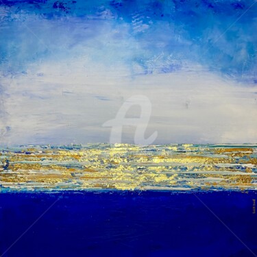 "Blue horizon" başlıklı Tablo Brigitte Dravet tarafından, Orijinal sanat, Akrilik Ahşap Sedye çerçevesi üzerine monte edilmiş