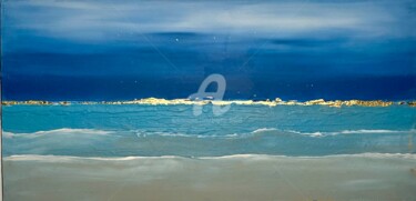 Malerei mit dem Titel "L'émotion de la mer" von Brigitte Dravet, Original-Kunstwerk, Acryl Auf Keilrahmen aus Holz montiert