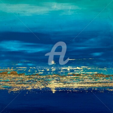 Картина под названием "Blue and light" - Brigitte Dravet, Подлинное произведение искусства, Акрил Установлен на Деревянная р…