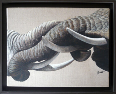 Painting titled "Tendresse" by Brigitte Dumont, Original Artwork, Acrylic