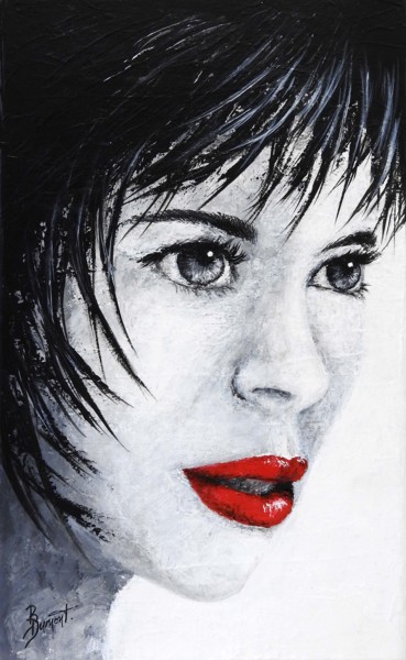 Peinture intitulée "Rouge et noir n°8" par Brigitte Dumont, Œuvre d'art originale, Acrylique