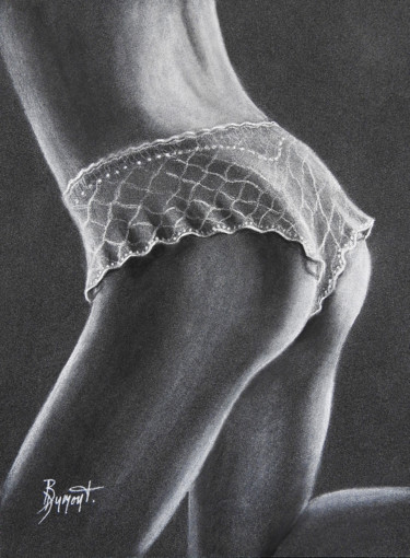 「Jeu de courbes」というタイトルの描画 Brigitte Dumontによって, オリジナルのアートワーク, パステル