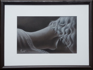 Drawing titled "Eveil" by Brigitte Dumont, Original Artwork, Pastel