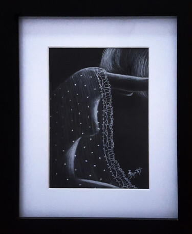 Dessin intitulée "Sous le voile de pl…" par Brigitte Dumont, Œuvre d'art originale, Pastel