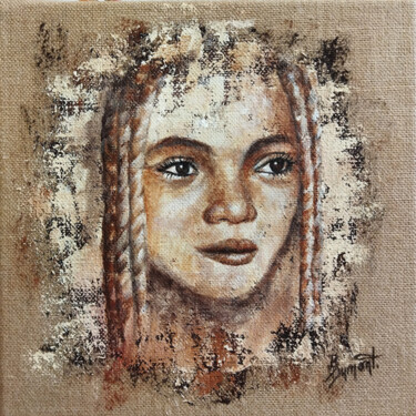 Peinture intitulée "Jeune himba" par Brigitte Dumont, Œuvre d'art originale, Acrylique