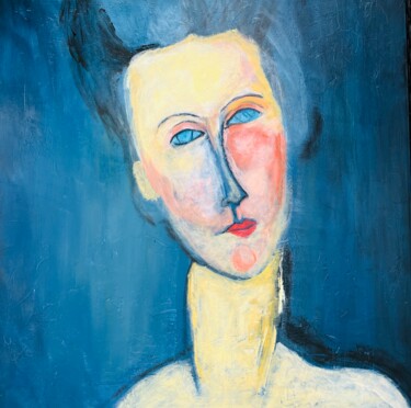 Peinture intitulée "À la Modigliani (Ma…" par Brigitte Gagné, Œuvre d'art originale, Acrylique