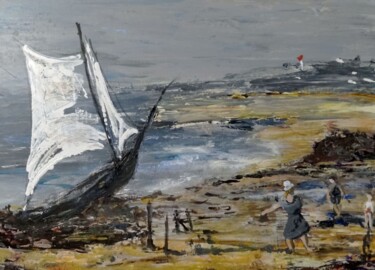 Schilderij getiteld "BORD DE MER" door Brigitte Gatebois, Origineel Kunstwerk, Acryl