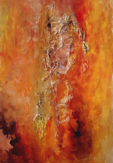 Peinture intitulée "le Feu aérien" par Brigitte Heyman Materne, Œuvre d'art originale, Acrylique Monté sur Châssis en bois