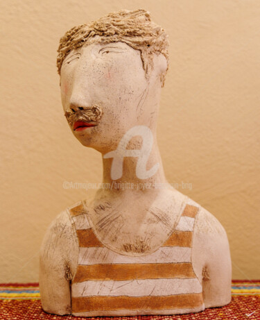 Sculpture titled "Boniface" by Brigitte Joyez Beaurain (BRIG), Original Artwork, Clay