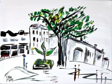 Peinture intitulée "city of St. Tropez" par Brigitte Kölli, Œuvre d'art originale, Acrylique