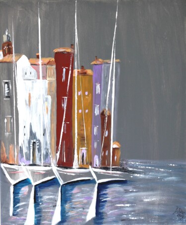 Peinture intitulée "Port de St.Tropez" par Brigitte Kölli, Œuvre d'art originale, Acrylique