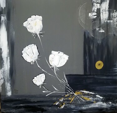 Painting titled "fleurs sauvages" by Brigitte Kölli, Original Artwork, Acrylic