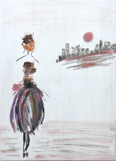 Malerei mit dem Titel "Shopping Queen" von Brigitte Kölli, Original-Kunstwerk, Acryl