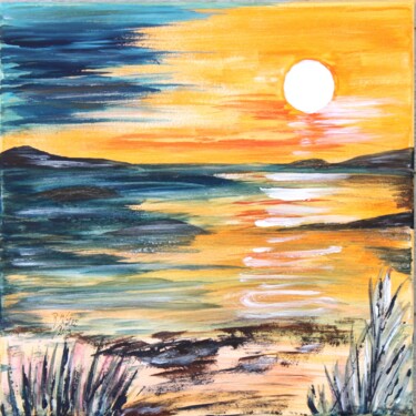 Malerei mit dem Titel "Snnenuntergang in d…" von Brigitte Kölli, Original-Kunstwerk, Acryl