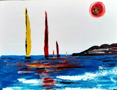 Malerei mit dem Titel "Bucht von Saint-Tro…" von Brigitte Kölli, Original-Kunstwerk, Acryl