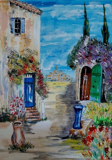 Painting titled "Verlassener Hof" by Brigitte Kölli, Original Artwork, Acrylic