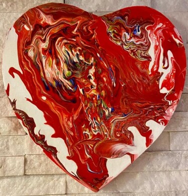 Painting titled "My heart for you" by Brigitte Kölli, Original Artwork, Acrylic