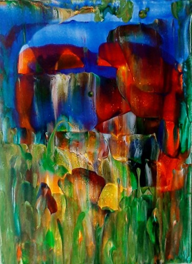 Peinture intitulée "In the jungel" par Brigitte Kölli, Œuvre d'art originale, Acrylique