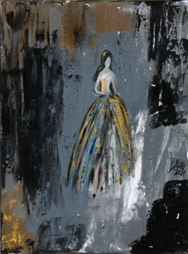 Malerei mit dem Titel "Königin der Nacht" von Brigitte Kölli, Original-Kunstwerk, Acryl