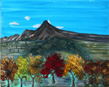 Painting titled "Mont Ventoux im Her…" by Brigitte Kölli, Original Artwork, Acrylic
