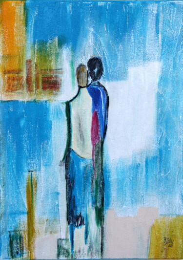 Painting titled "Traveling together" by Brigitte Kölli, Original Artwork, Acrylic