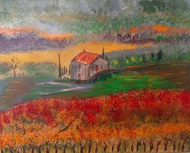 Peinture intitulée "Herbstliche Provence" par Brigitte Kölli, Œuvre d'art originale, Acrylique